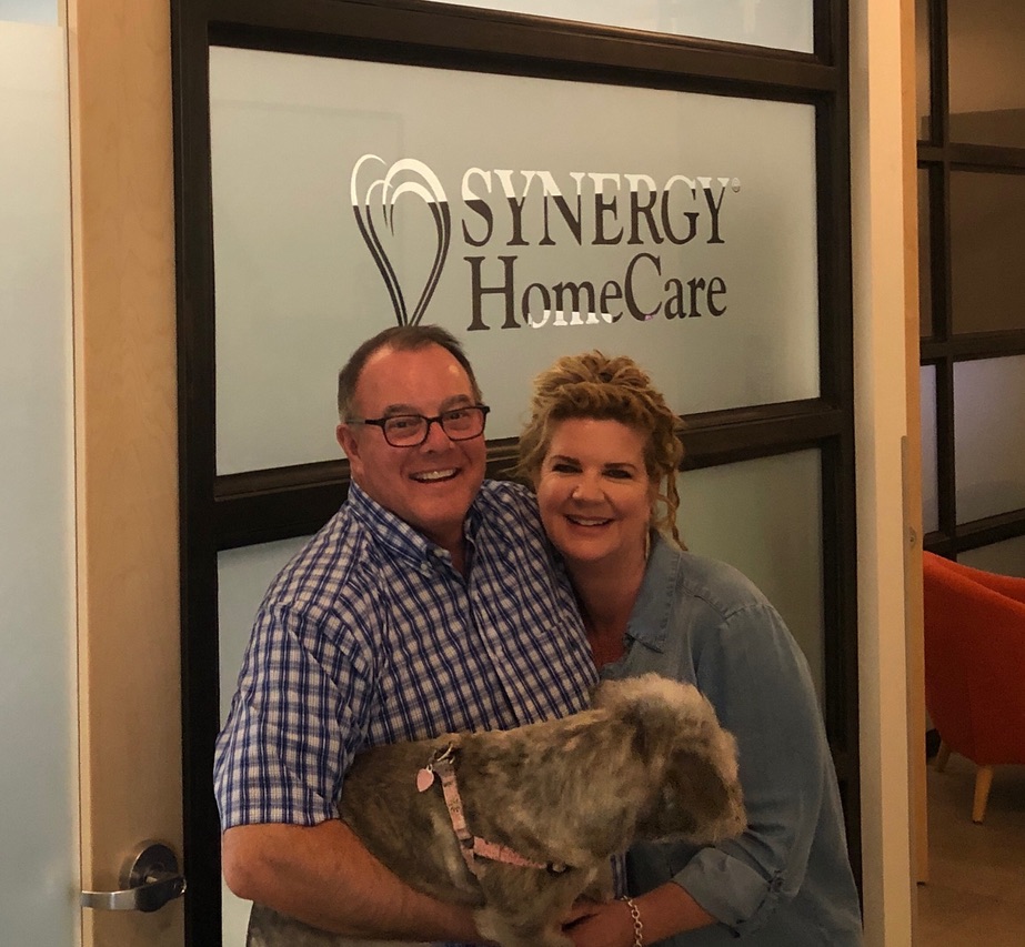 Jeb and Martha Butler, owners of SYNERGY HomeCare of North County, outside our Carlsbad office